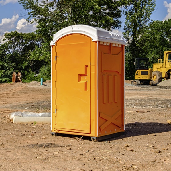 can i customize the exterior of the portable restrooms with my event logo or branding in Evans County